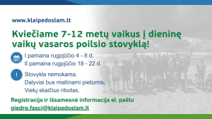 Prasidėjo registracija į dieninę vaikų vasaros poilsio stovyklą! (Registracija sustabdyta)